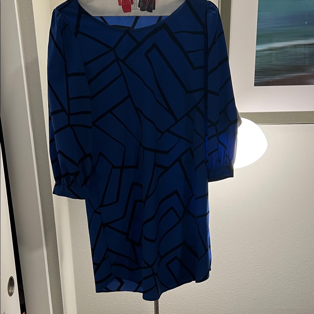 The Vintage Shop Royal Blue Abstract Dress